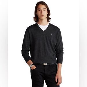 Polo Ralph Lauren Men's Washable Merino Wool Sweater in Grey Size Medium